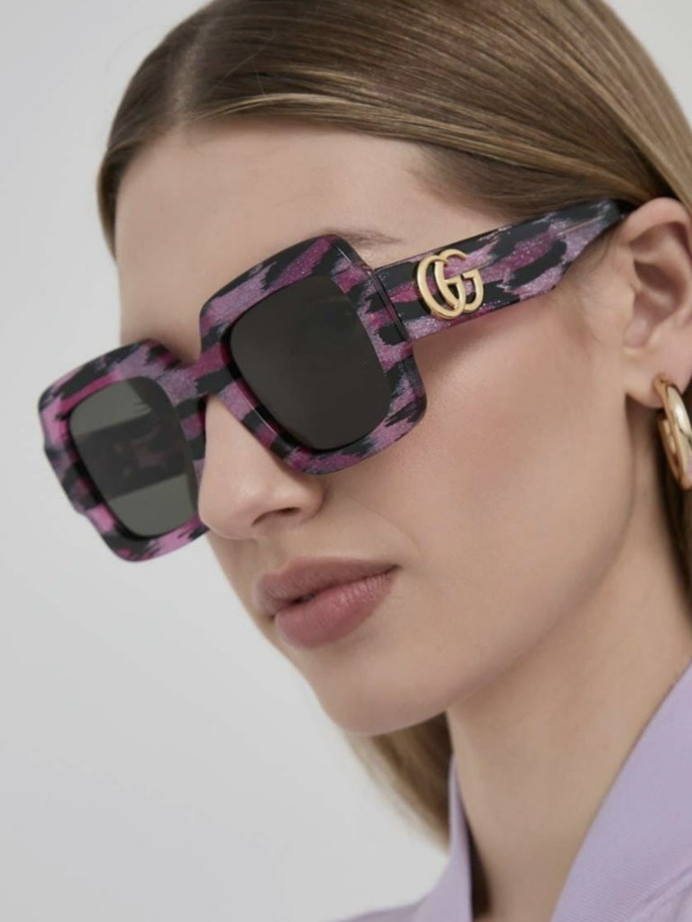 Gucci Gg1547s 003 Brand New Sunglasses Black Grey Women Square